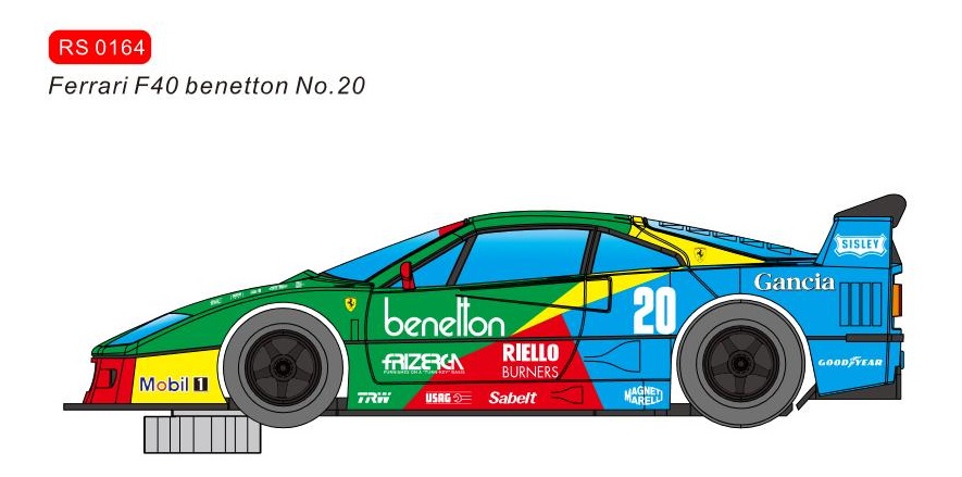 RS0164 RevoSlot Ferrari F40 Benetton # 20
